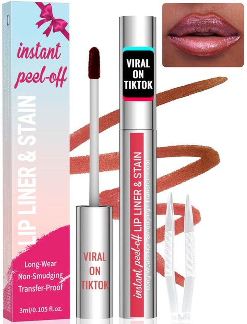 iMethod Lip Stain - Lip Liner Stain, Peel Off Lip Stain, Natural Long Lasting Lip Stain Peel Off, Waterproof, Transfer-Proof, Highly Pigmented, Stay On All Day, Instant Lip Color, Cocoa