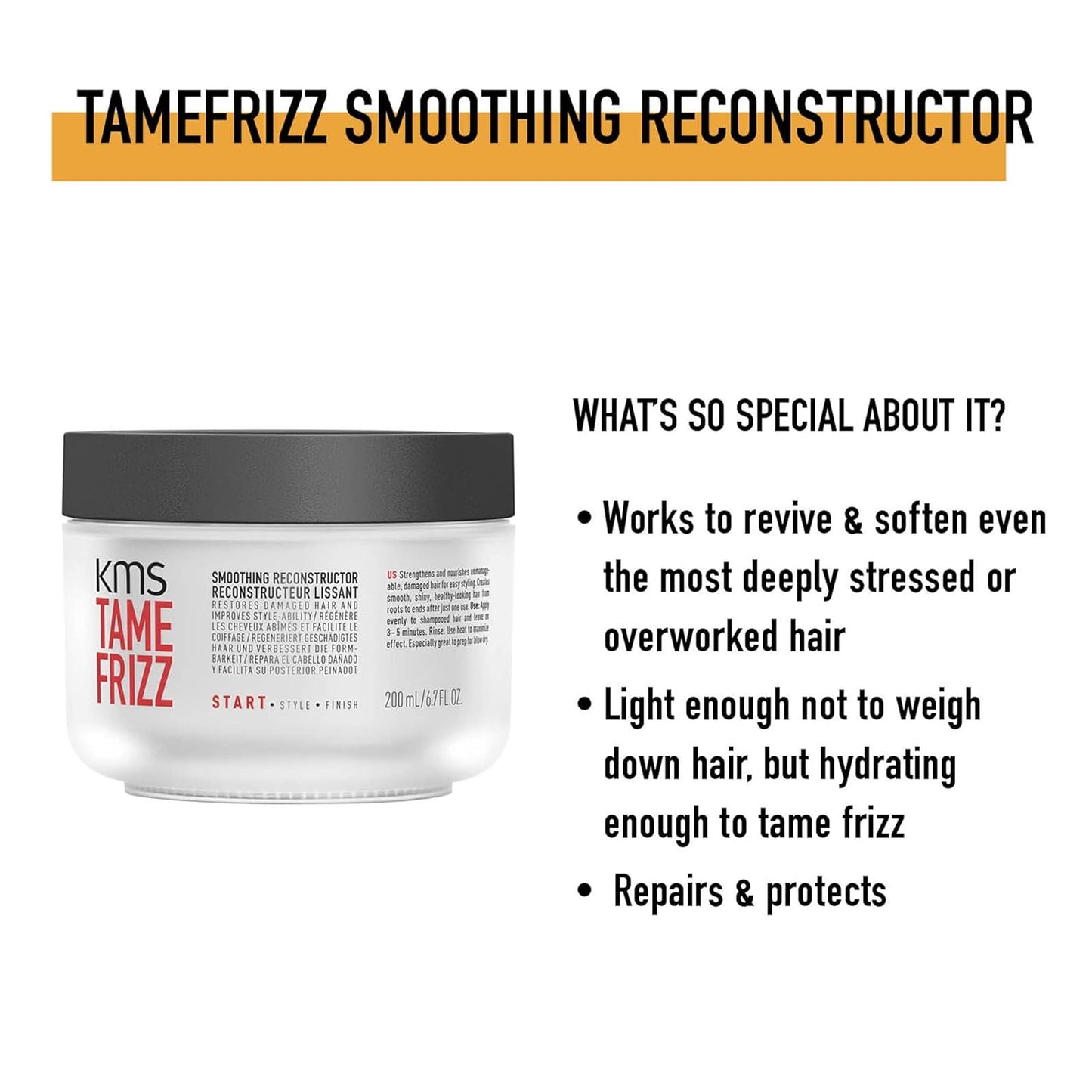 KMS TAMEFRIZZ Leave-In Reconstructor - Smoothing & Moisturizing, 6.7 oz