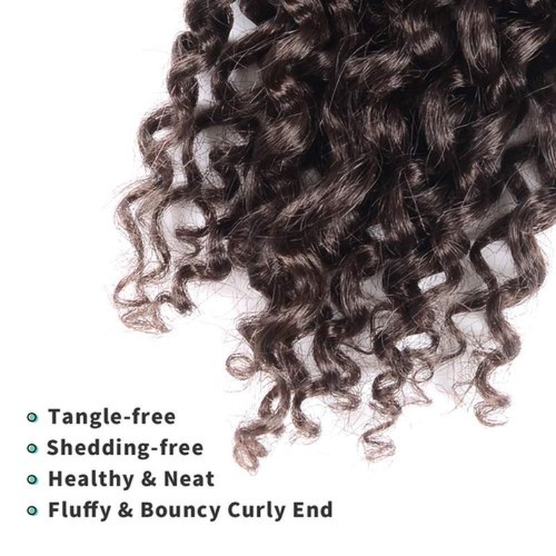Passion Twist Hair - 18 Inch 7packs Light Brown Water Wave Crochet Braids Synthetic Braiding Hair Extensions (18 Inch 7Packs, 4#)…