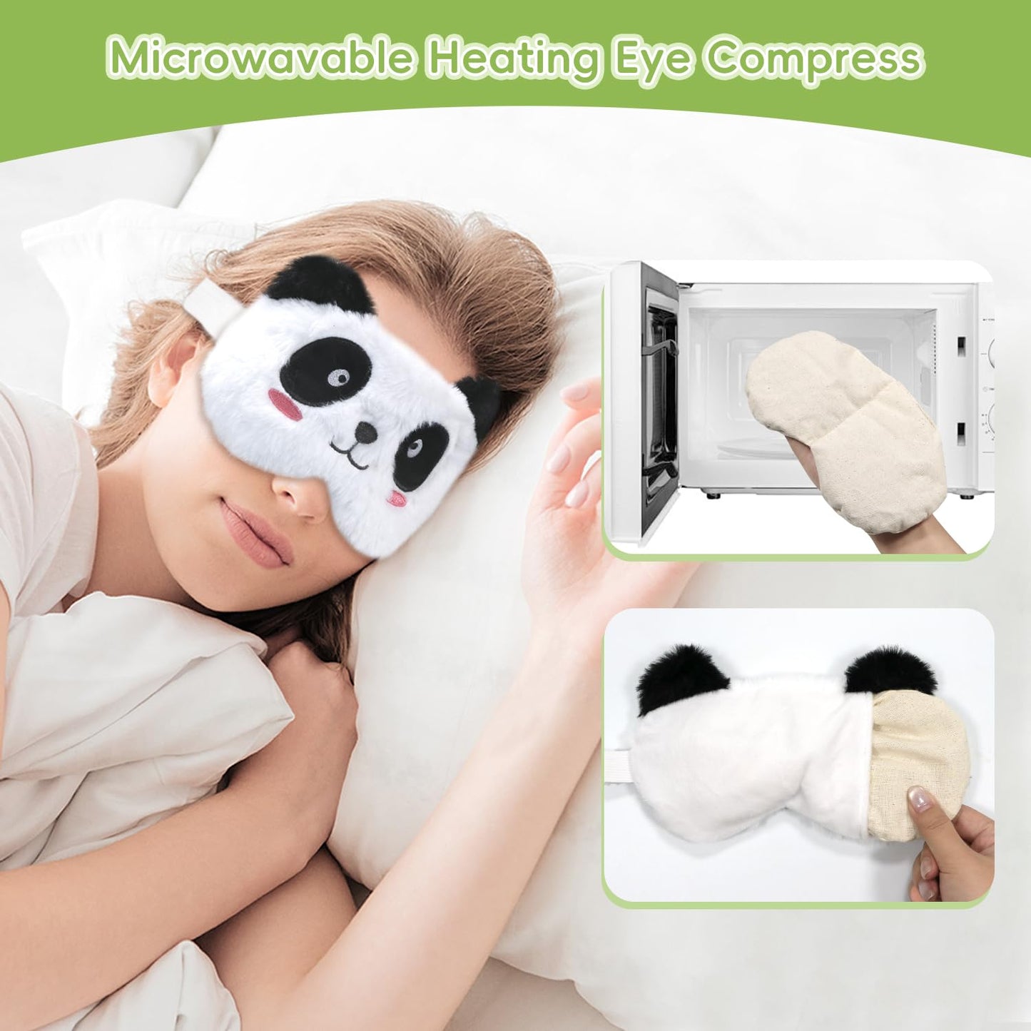 my novel things Microwave Heating Pad with Heated Eye Mask 3PK for Relieve Fatigue Period Cramps Menstruation Microwavable Animal Heated Pad Unscented Compress for Dry Stye Eyes Women Birthday Gift