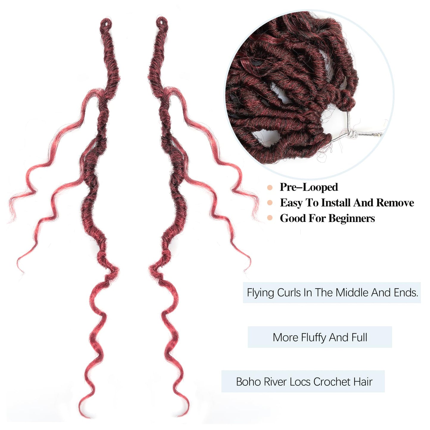 Goddess Locs Crochet Hair 14 Inch 8 Packs Faux Locs Crochet Hair For Black Women Crochet Hair Pre Looped Crochet Faux Locs With Curly Ends River Locs Crochet Hair(14 Inch, 1B/BUG)