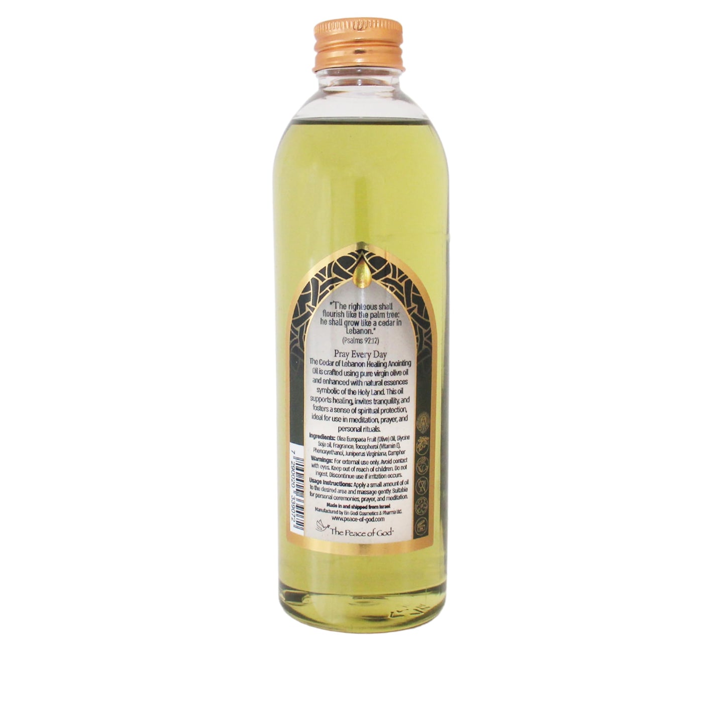 Cedar of Lebanon Scented Blessed Holy Anointing Oil Bottle for Christian Prayer, Meditation from Israel Jerusalem - 250 ml | 8.5 fl.oz.