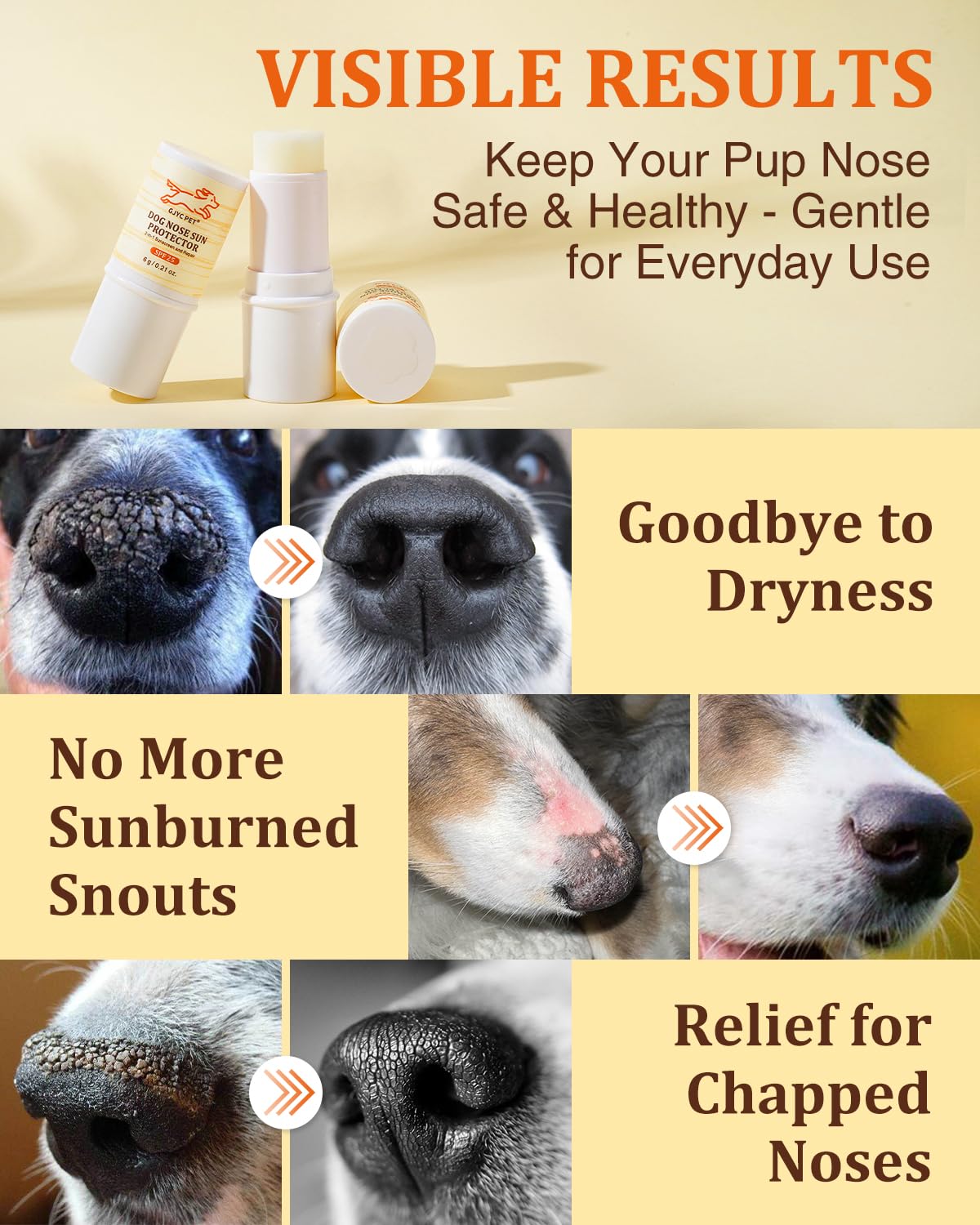 Dog Nose Sun Protector Balm - SPF25+ Snout Sunscreen for Pups, Shea Butter & Coconut Oil Moisturizer Formula, Protects & Against Dry, Cracked Sensitive Noses