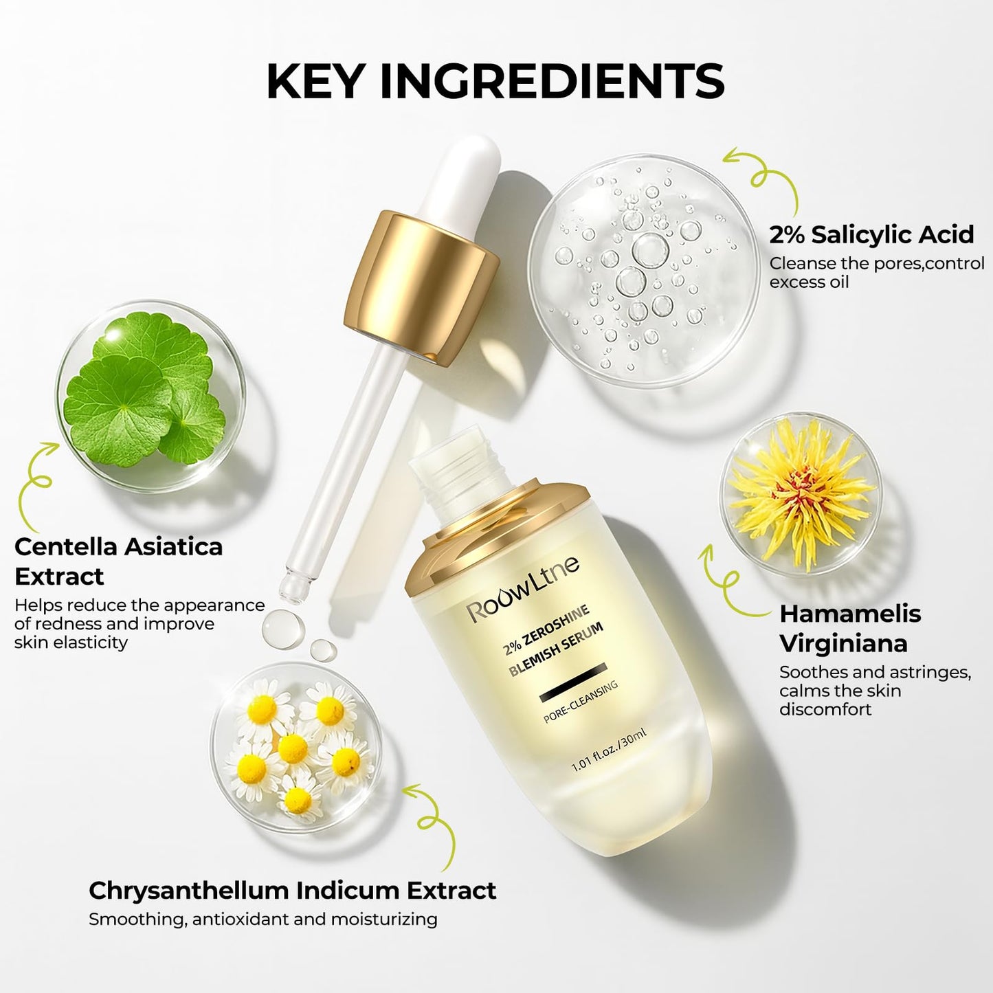 2% Salicylic Acid Serum for Face: Acne & Blackhead Remover, Pore Reducer for Oily & Acne Prone Skin, Gently Exfoliating Facial Serum with Witch Hazel, 1.01 Fl Oz.Drop