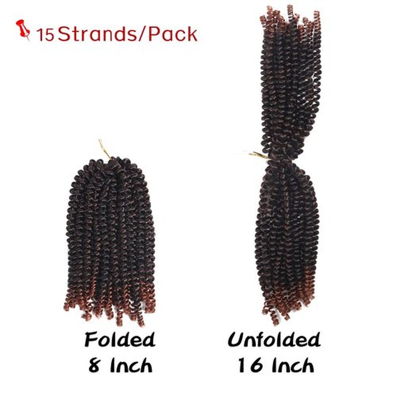 Bileaf 5 Packs Spring Twist Hair 8 Inch Fluffy Spring Twist Crochet Braiding Bomb Twist Ombre Colors Hair Extensions for Butterfly Locs T1B 350