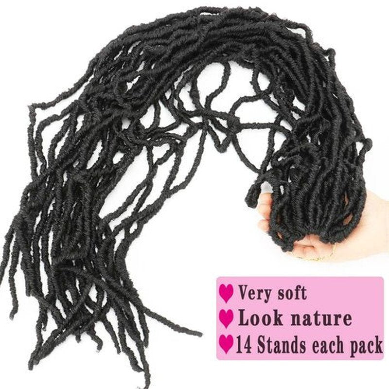 Soft New Faux Locs Super Long Goddess Crochet Hair Pre Looped Natural Braid Curly Wave Braiding Hair（36inch #1b 6packs)…