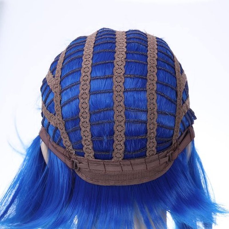 PATTNIUM 12 Inches Blue Bob Wig Short Royal Blue Wig with Bangs Blue Bob Wig for Women and Girls Heat Resistant Synthetic Wig (Royal Blue)