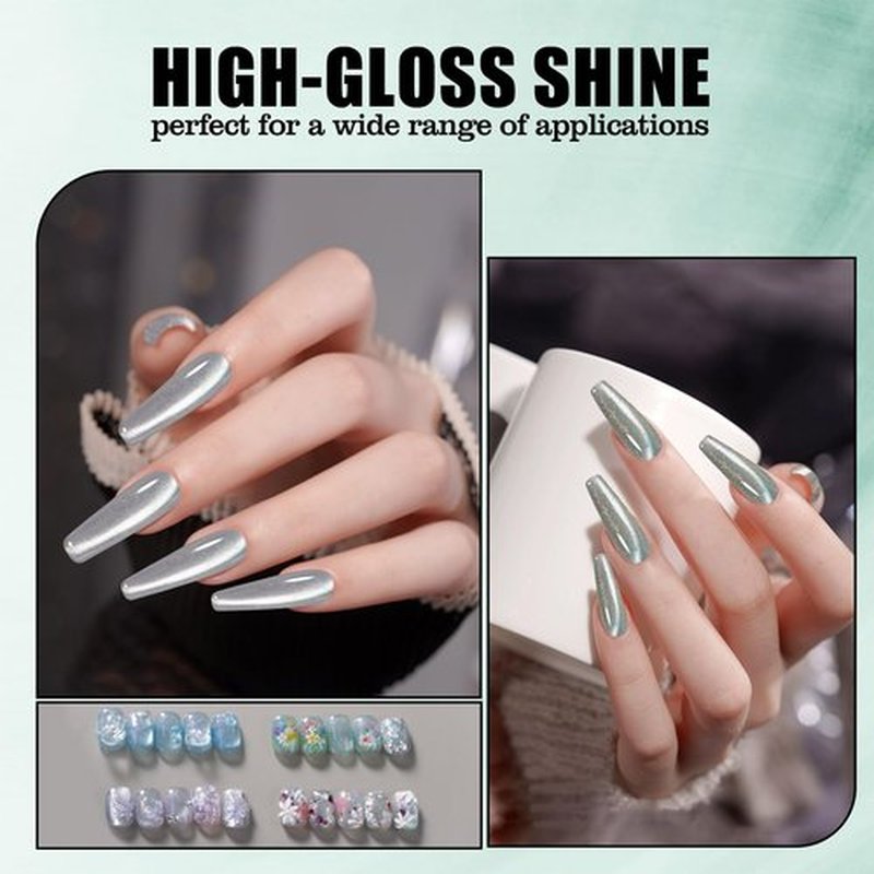 Adhere 4Pcs 12ML Glitter Sequins Cat Eye Soak Off UV LED Gel Nail Polish,Iridescent Aurora Flowing Sand Mica Crystals,Sparkling Diamond Magnetic Shining Jewel Shine Color with Magnet