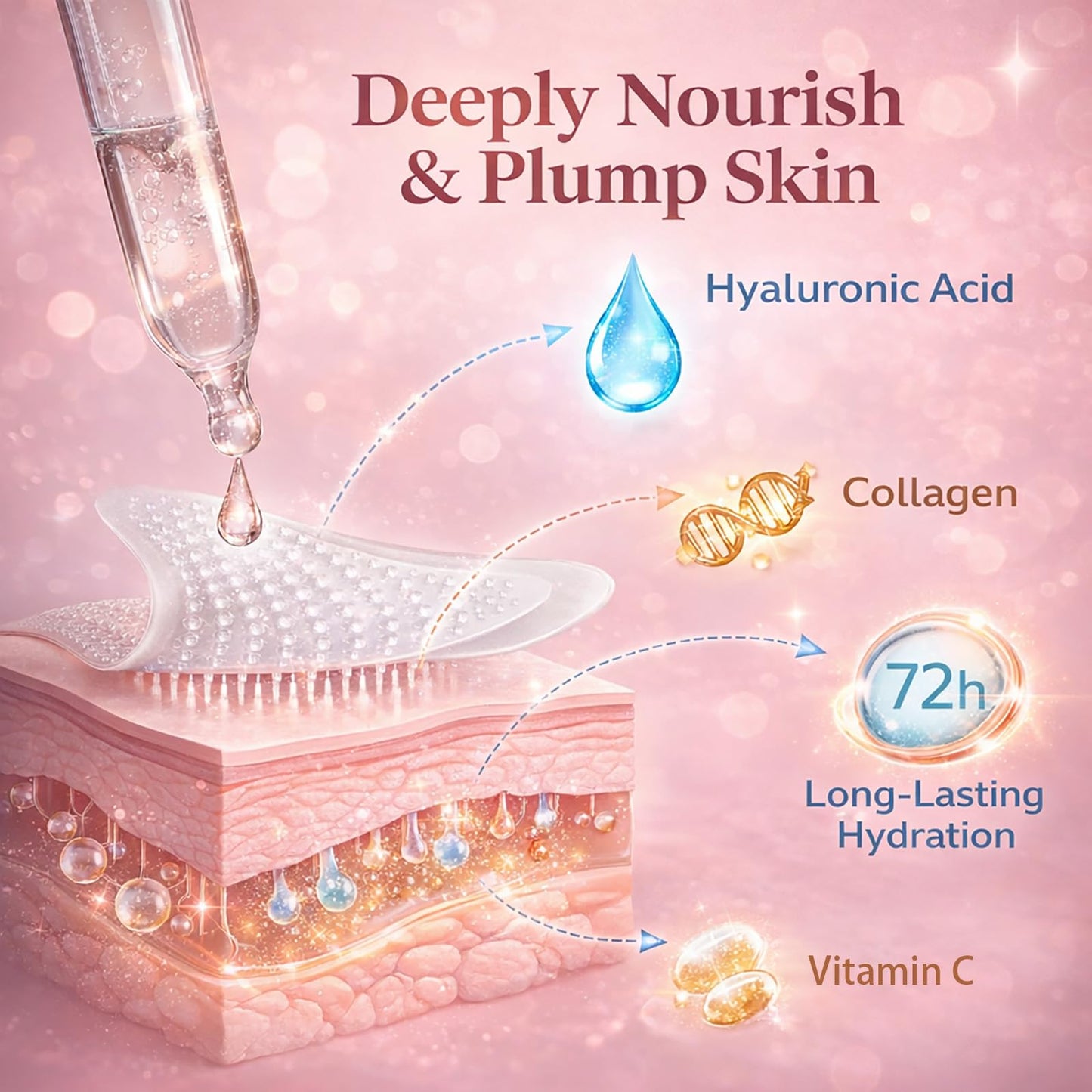 NOVALIFT Micro Eye Patches, Deeply Hydrating Anti-Wrinkle Patches, Contains Hyaluronic Acid and Collagen for Dark Circles, Smooth Application Forehead & Smile Line Patches for Women (1)