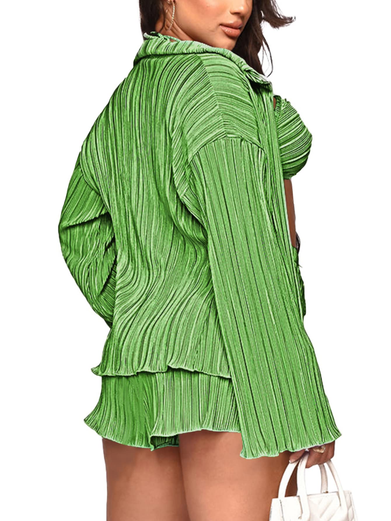 LYANER Women's Sexy Bikini Set Halter Cutout 3 Pieces Swimsuit Bathing Suits Pure Green Medium
