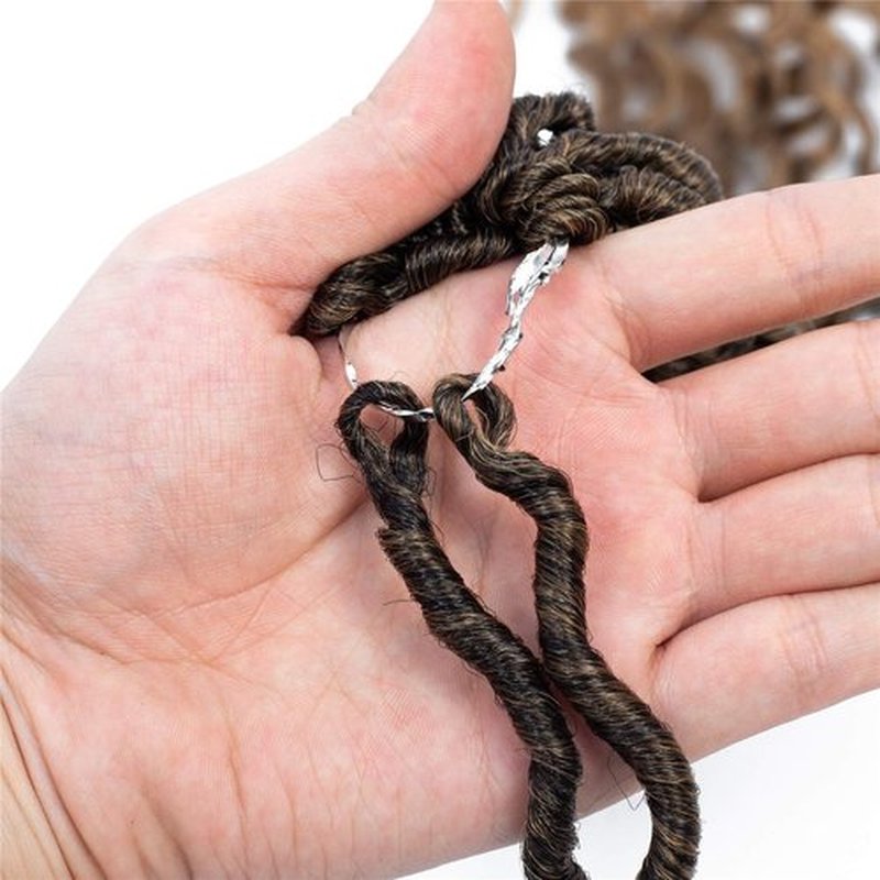 Karida Faux Locs Crochet Hair 18 Inch, 8 Packs Pre Looped Goddess Locs Crochet Hair, Wavy Crochet Faux Locs With Curly Ends, Boho Faux Locs Crochet Hair For Black Women (18 inch, T27#)