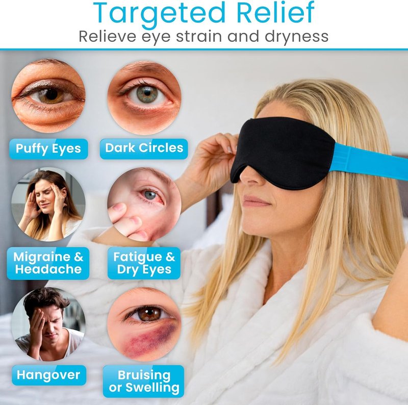 Heated & Cooling Eye Mask - Reusable Gel Pack for Tension Relief | Hot & Cold Therapy for Sleep, Dark Circles, Puffiness