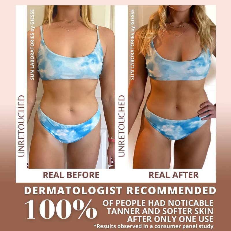 Sun Laboratories Ultra Dark Self Tanning Lotion - Long-Lasting Formula with Tanning Mitt | Instant Sunless Tan for Face & Body