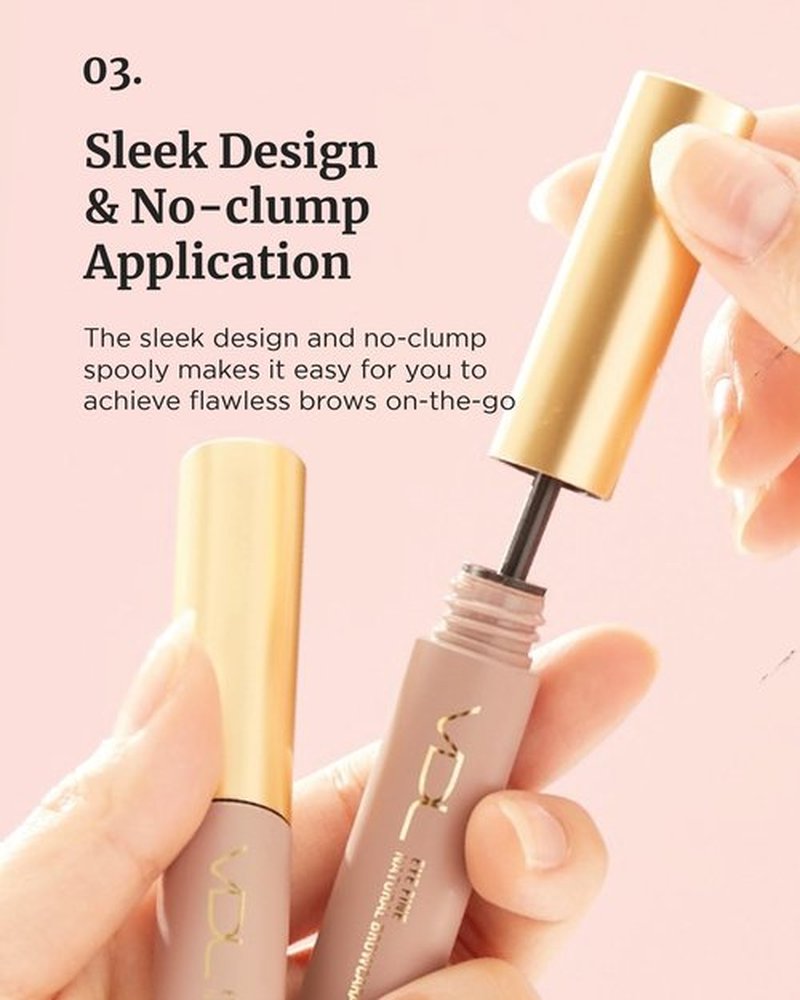 VDL Eye Fine Brow Mascara, 03 Light Brown - Natural Brow Color for Precise Results and Defined Brows (0.19 oz) | Korean Makeup