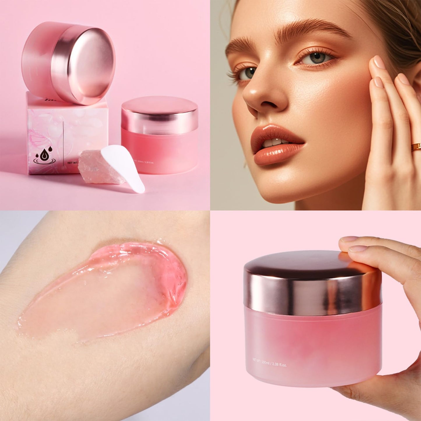 Collagen Jelly Cream，Hydrating Skin Treatment Firming，Niacinamide & Hydrolyzed Collagen，Anti Aging Moisturizer,Wrinkle for Youthful Glow，Nourishing Infused Gel Cream for All Skin Types