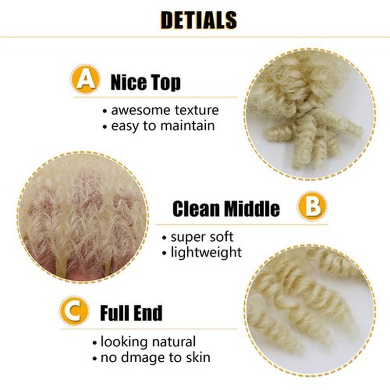 VCEOW 613 Springy Afro Twist Hair 16 inch 6 packs Pre-Separated Kinky Marley Twist Braiding Hair Soft Synthetic Crochet Wrapping Hair Extensions for Distressed Faux Locs Spring Twist