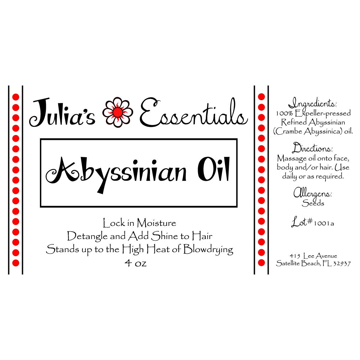 100% Pure Abyssinian Oil (Crambe Abyssinica) Naturally Grown in Canada, Pressed then Refined for a Virtually Weightless Hair Beard Skin and Nails Oil