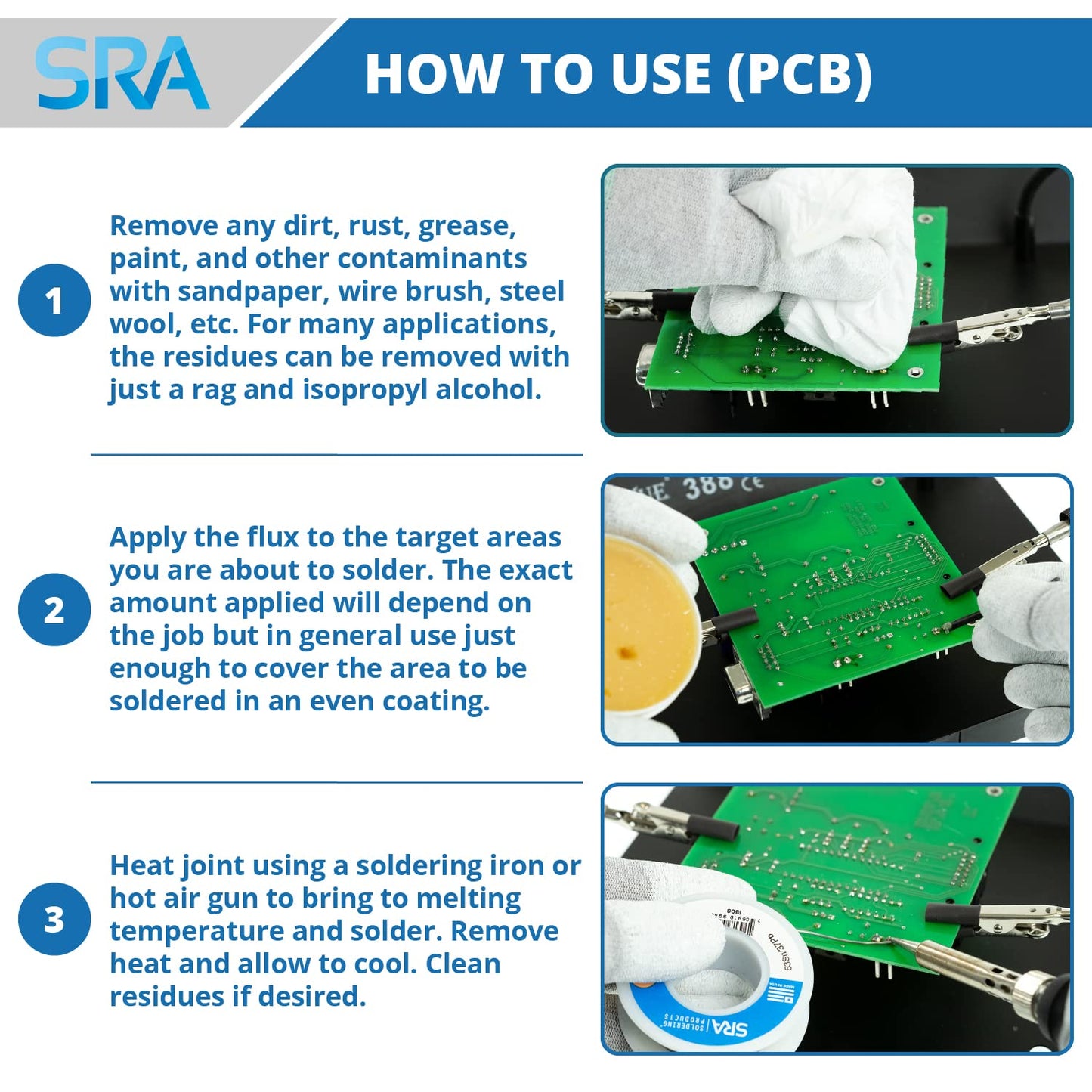 SRA Solder 135 Rosin Paste Soldering Flux For Electronics, No Clean Flux Made for Lead and Lead-Free Solder Circuit Boards and Copper Electrical Wire - Safe Residues with No Goopy Mess (2oz 2-Pack)