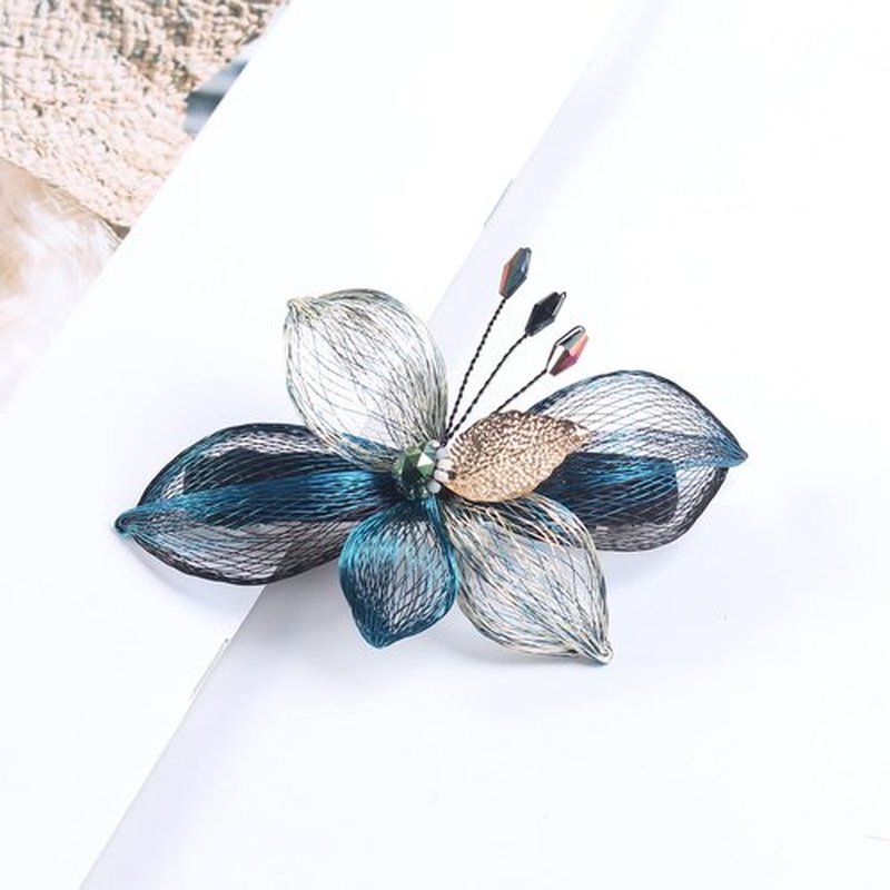 Mistofu Hair Barrettes Clips For Women - 2Pcs Copper Wire Hand-woven High-level design Barrettes Elegant Hair Accessories, Barrettes for Women Thick Hair - Gifts for Women Girls（blue）