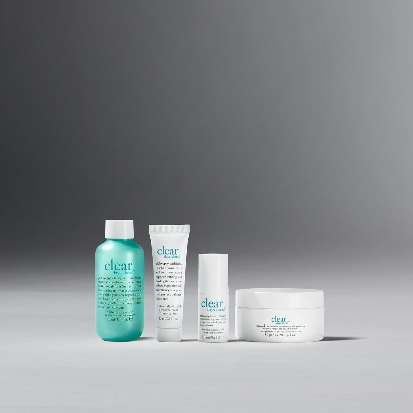 philosophy clear days ahead oil-free acne treatment facial cleanser - face wash with salicylic acid - effectively reduces breakouts