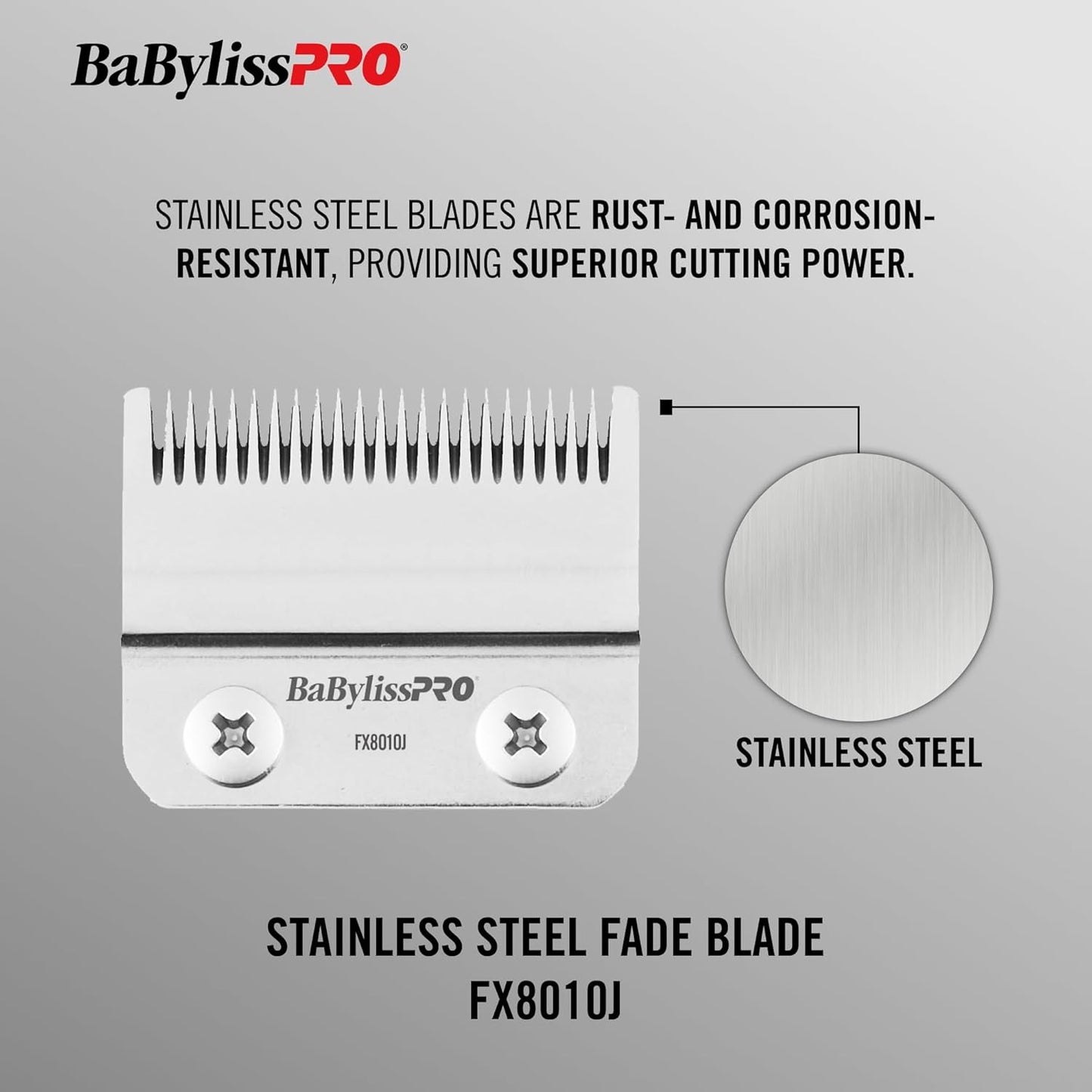 BaBylissPRO Replacement Fade Clipper Blades for FX870, FX825, FX673 Clippers and most 2-hole blade systems