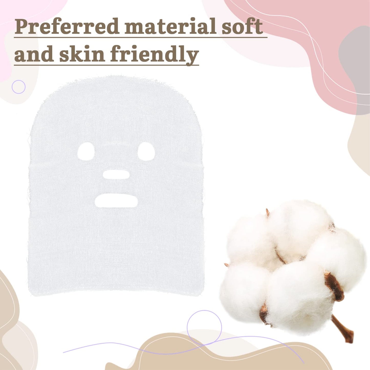 100 Sheets Pre-cut Gauze Facial Cotton Beauty Gauze Skin Care Face, Soft High Frequency Gauze Face Pads for Women Girls Skin Face Care Spas Beauty Salons