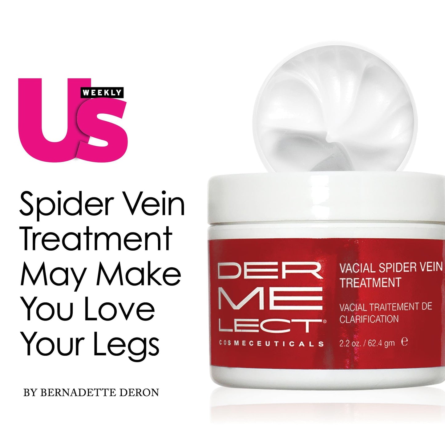 Dermelect Vacial Spider Vein Treatment for Body & Face Anti Aging Cream with Vitamin K, Allantoin, Hyaluronic Acid, Arnica, Shea Butter for Spider Veins, Red Threads, Uneven Skintone 2.2 oz