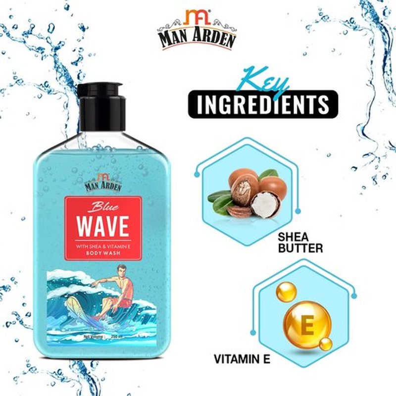 Man Arden Blue Wave Luxury Body Wash Infused With Shea Butter & Vitamin E, 250ml