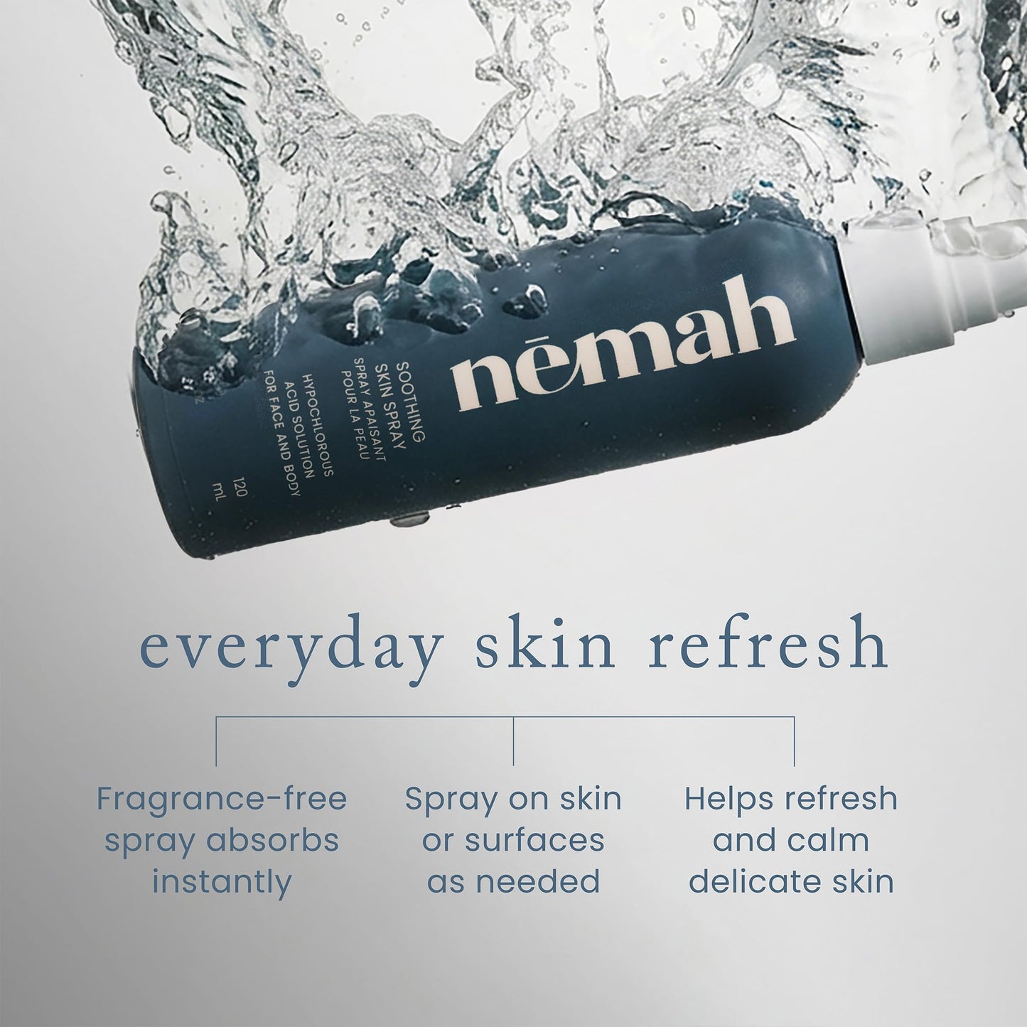 Nemah Hypochlorous Acid Spray, Gentle Face And Body Skin Spray Mist, 4 Oz