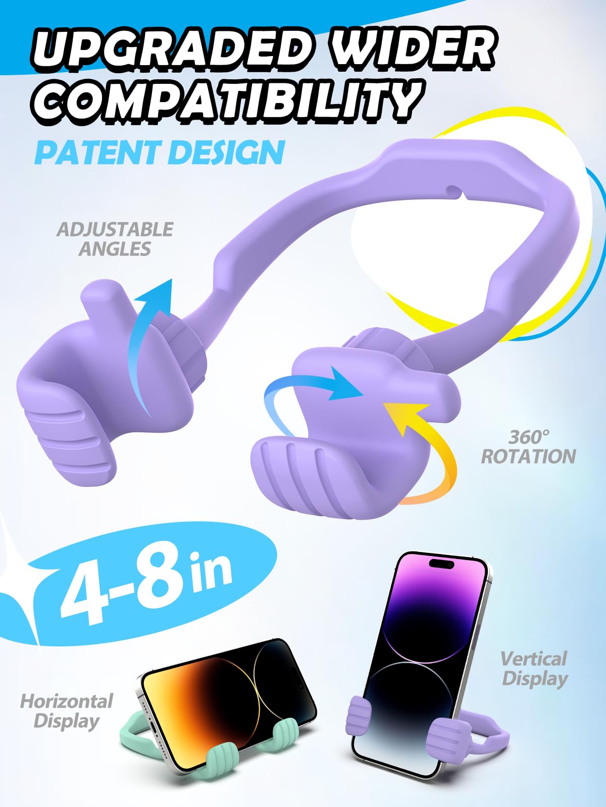 Graduation Gifts for Teens Girls Kids Cell Phone Stand: UPGRADE Adjustable Thumbs Up Lazy Phone Holder for Desk Fun Gadget Stocking Stuffers Teenager Boys Adult Wife Women Mom Tween Gift Trendy Stuff