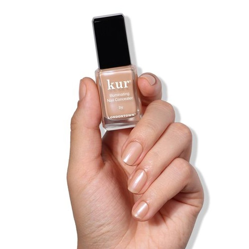 LONDONTOWN kur Bare Illuminating Nail Concealer, Vegan, Cruelty Free, Gluten Free, Paraben Free, Long Lasting Brightening Nail Polish Care for All, Lustrous Beige, 0.40 Fl Oz