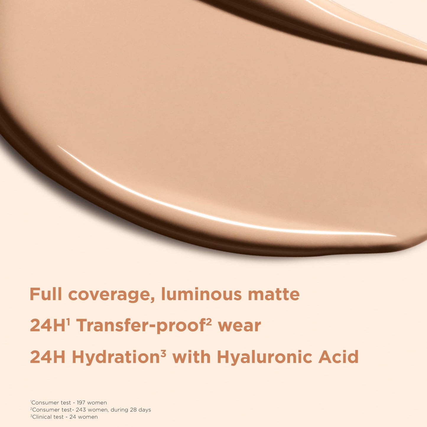 Clarins Skin Illusion Longwear Full Coverage Foundation|Luminous Matte Finish|24H Hold and 24H Hydration|Natural Looking|Transfer, Sweat and Smudge Proof| Contains Hyaluronic Acid|1 Fl Oz,103N