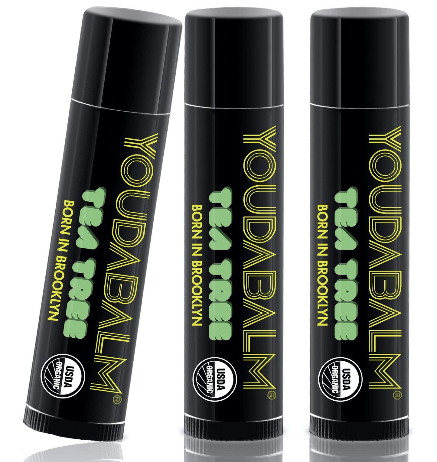 You Da Balm Organic Lip Balm, Tea Tree Flavor - 100% Natural Lip Moisturizer, USDA Certified - Lip Balm for Dry, Cracked Lips (3 Pack)