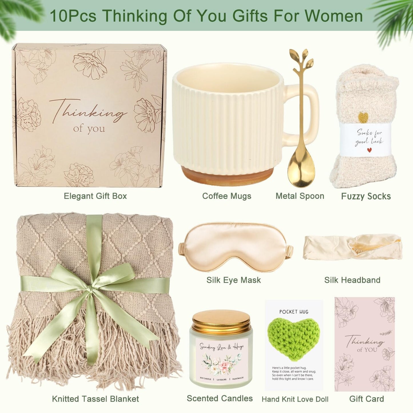 Mothers Day Thinking Of You Gifts For Women, Self Care Gift Set, Get Well Soon Gift Baskets, Care Package For Women, Feel Better, Relaxation, Sympathy, After Surgery Gift