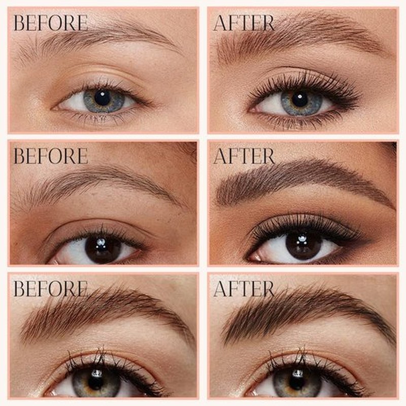 2024 New 3D Microblading Eyebrow Pencil,Waterproof Microblading Eyebrow Pen,4 Tip Eye Brow Pen, Long-lasting Natural Makeup Fine Stroke Magic Eyebrow Pencil Stay on All Day (Black)