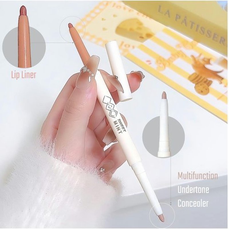 Okerker Double Ended Lip Liner - Waterproof Versatile Lip Liner & Contour, Nourishing Formula, Long Lasting Matte Finish, Effortless Application for Bigger and Fuller Lips (#1 NUDE)