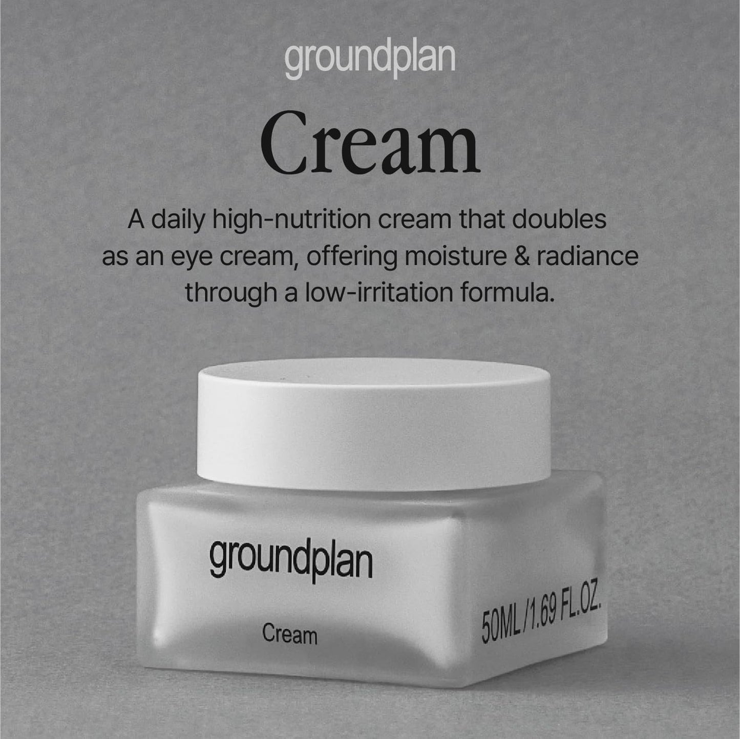 groundplan Cream 1.69 fl oz – Lightweight Hydrating Moisturizer with 20,000ppm Niacinamide, Panthenol, and Betaine for Smooth Skin Texture and Balanced Hydration