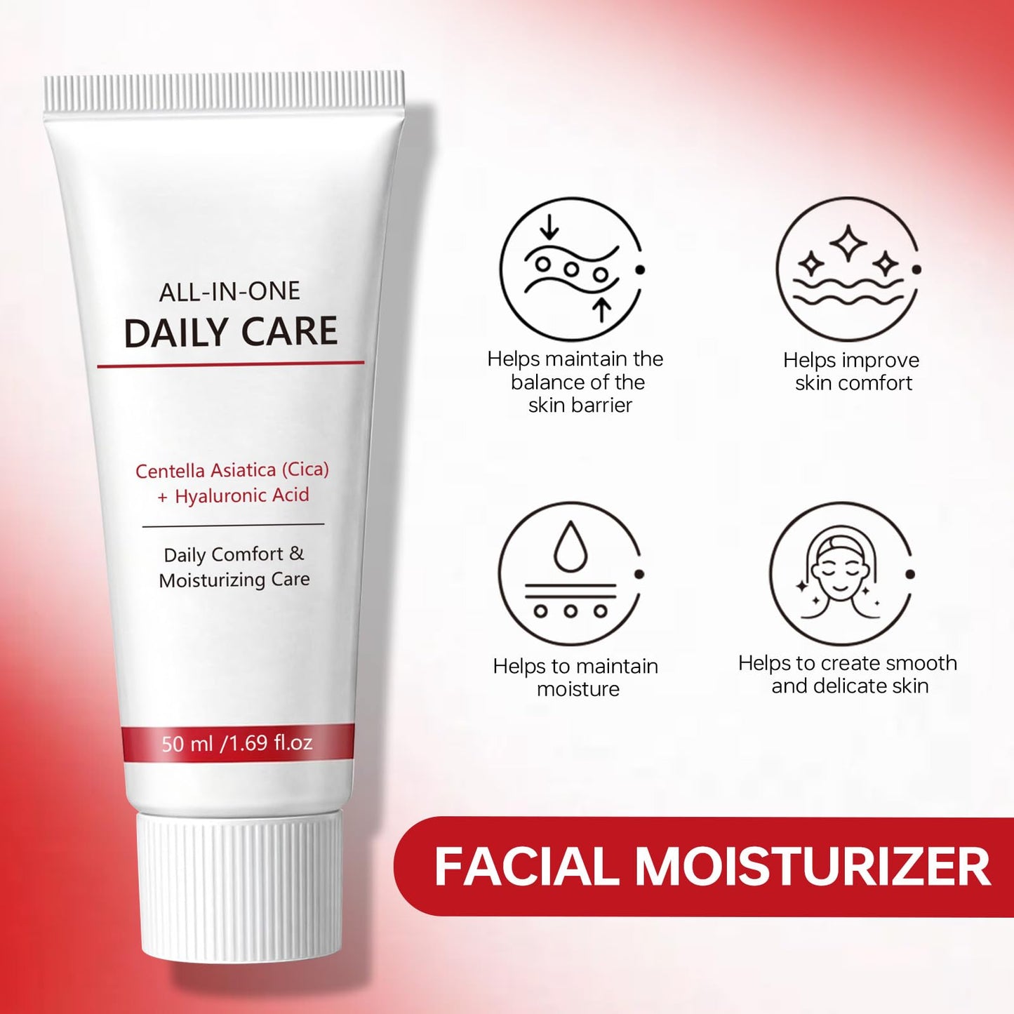 Sky Seeker Cream For Face, All-In-One Daily Moisturizing Face Cream with Centella Asiatica (Cica) & Hyaluronic Acid 50 mL / 1.69 fl oz (1 pcs)