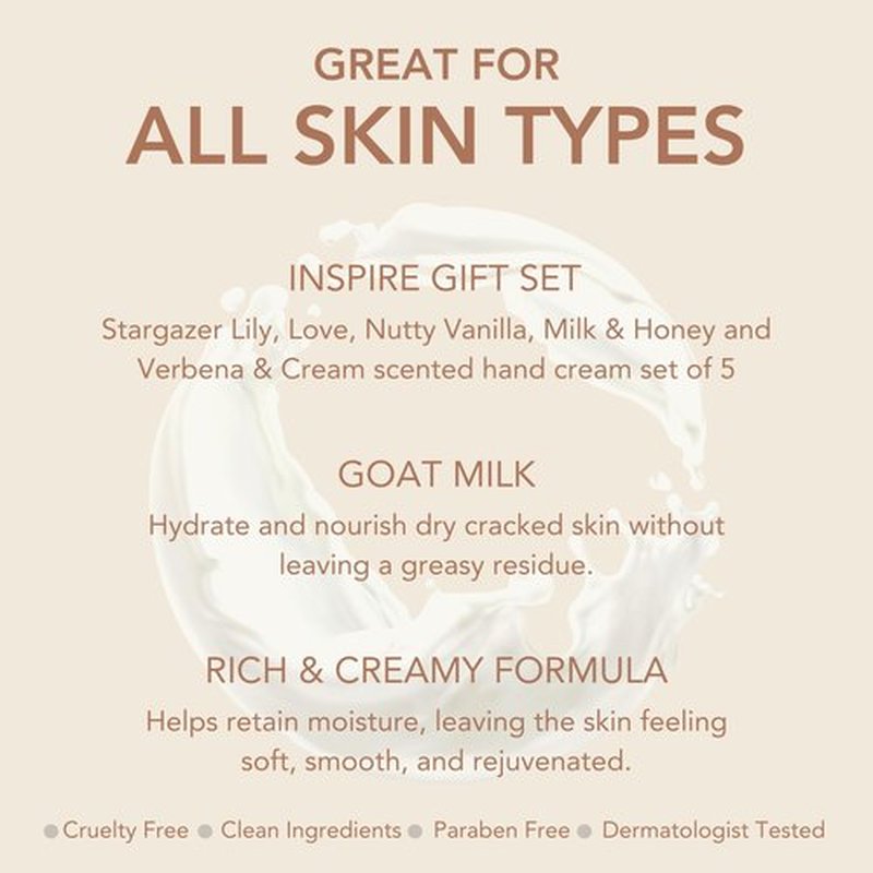 Dionis Goat Milk Skincare Hand Cream Gift Sets - Assorted Scented Travel Size Hand Creams In a Gift Box - Mini Hand Lotion Self Care Gifts for Women, Cruelty Free Lotion For Dry Skin, Inspire 2024