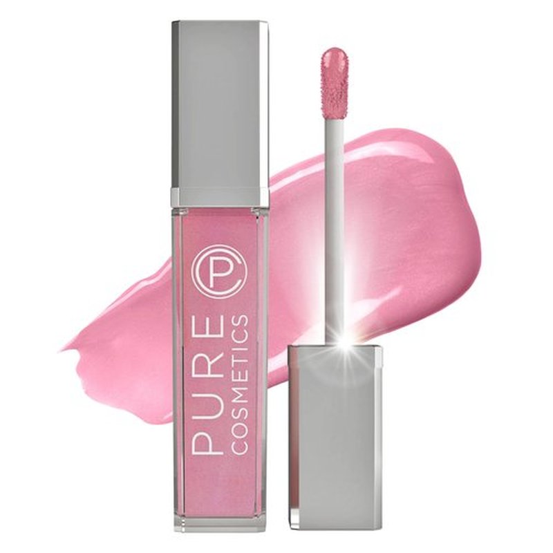 Pure Cosmetics Pure Illumination Lip Gloss - LED-lit Applicator w/Side Mirror - Non-Sticky, Moisturizing & Hydrating Lip Glosses - Soothes & Protects Dry Chapped Lips (Ooh La La)