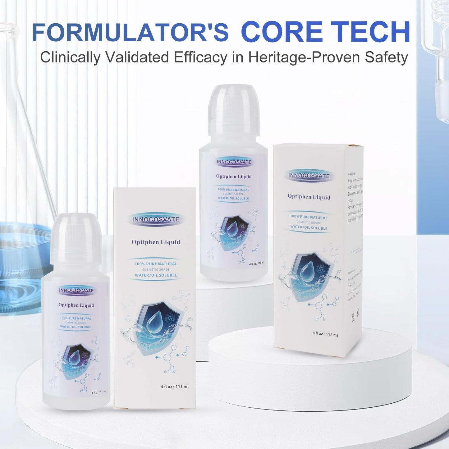 INNOCOSVATE Optiphen Liquid 4 fl oz, Cosmetic-Grade,Extend the shelf life of the product,Formulated for Cosmetic Use Only