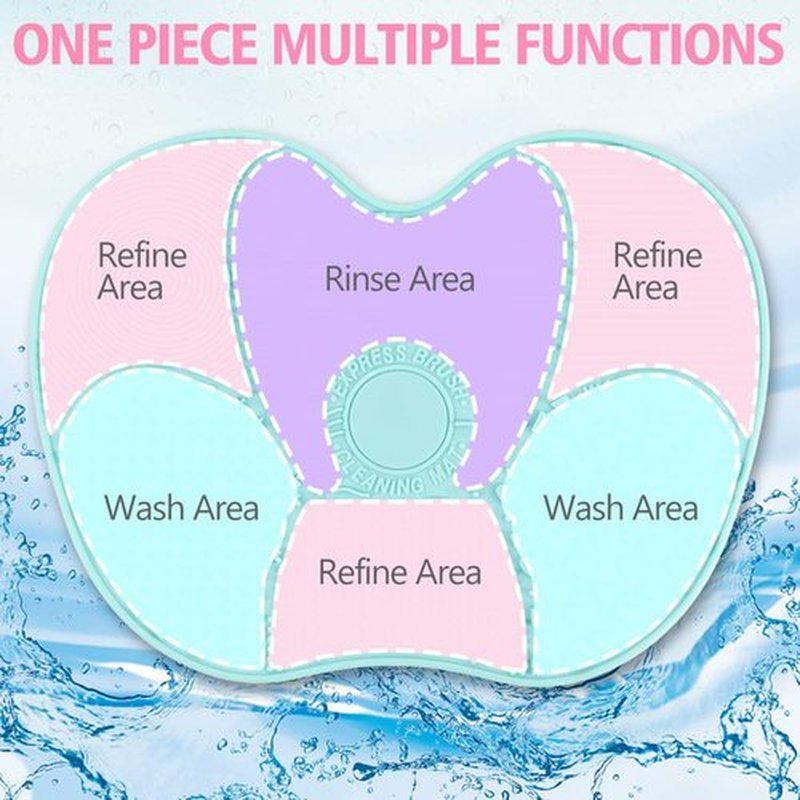 Ranphykx Silicon Makeup Brush Cleaning Mat Makeup Brush Cleaner Pad Cosmetic Brush Cleaning Mat Portable Washing Tool Scrubber with Suction Cup (green)