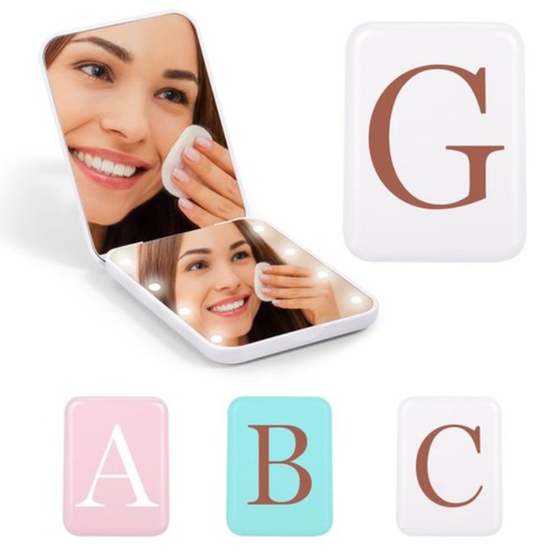 STINI Portable Mirror - Compact Mirror, Small Pocket Mirror, Makeup Mirror with Light, Portable Makeup Mirror 1X/3X Magnification Compact LED Mirror Initial G