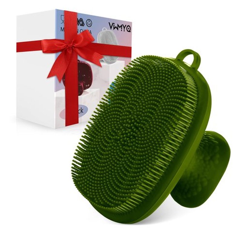 VWMYQ Silicone Face Scrubber for Men Facial Cleansing Brush Silicone Face Wash Brush Manual Waterproof Cleansing Skin Care Face Brushes for Cleansing and Exfoliating (Green)