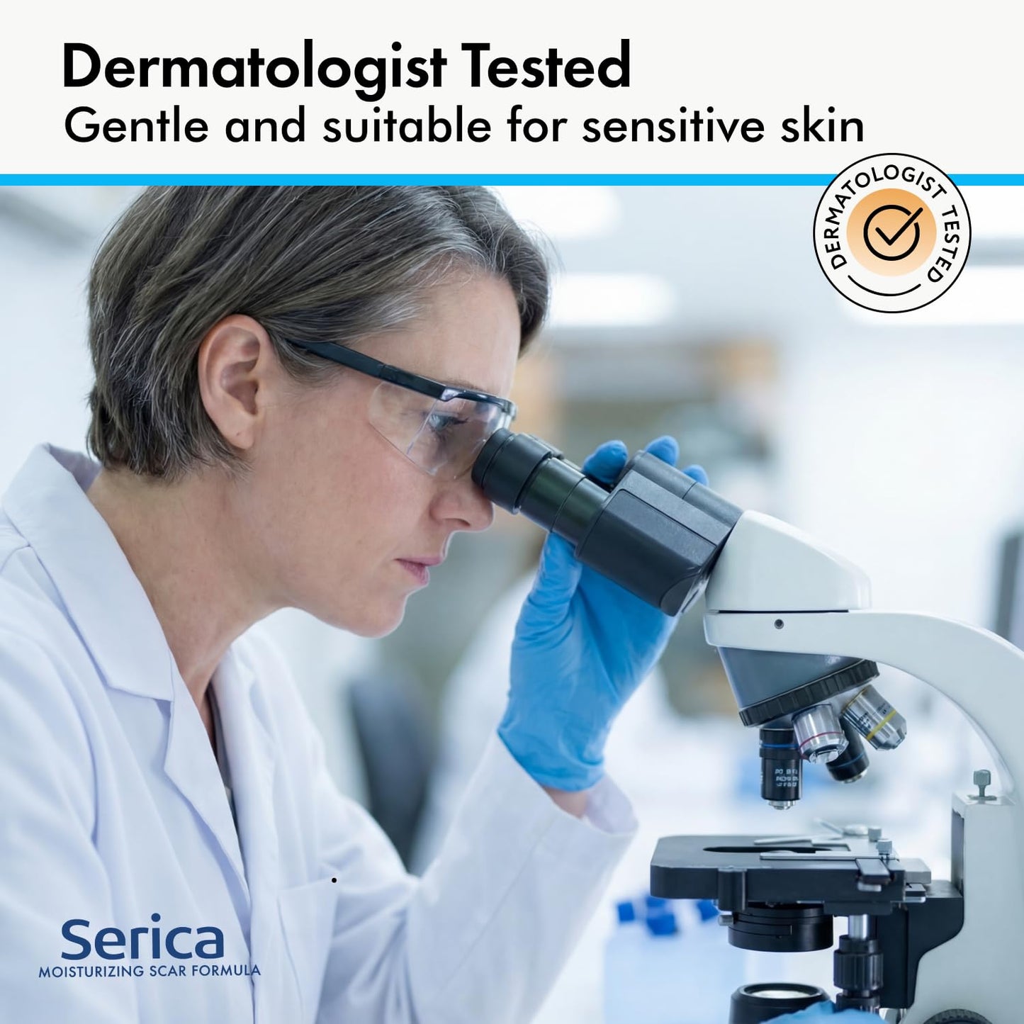 Serica Scar Gel (1oz), Advanced Silicone Formula, Supports Visibly Smoother-Looking Skin After Surgery, Cuts, Burns or Acne, Non-Comedogenic Face-Safe Gel, Helps Reduce Dryness, Quick-Dry