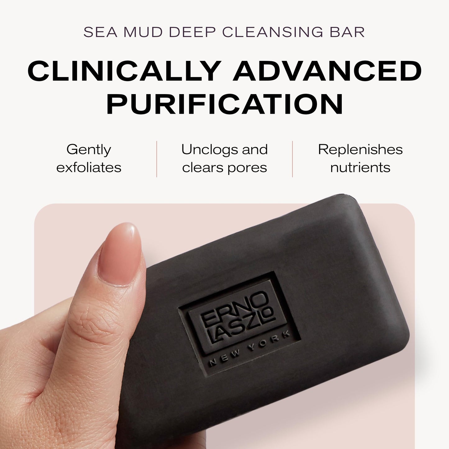 Erno Laszlo Sea Mud Deep Cleansing Face Wash Bar, Detox Charcoal Soap Bar with Dead Sea Mud, Removes Excess Oil, Unclogs Pores, Gently Exfoliates & Purifies Skin, For Oily, Blemish-Prone Skin, 3.4 oz