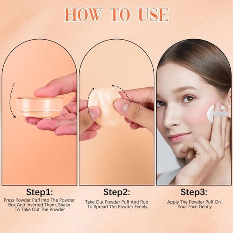 AlluraBeauty Blurring Powder,Blurring Setting Powder,Beauty Blurring Powder, Pink Setting Powder Makeup Waterproof,Pink Powder Loose Setting for All Skin Tones (Orange, A)