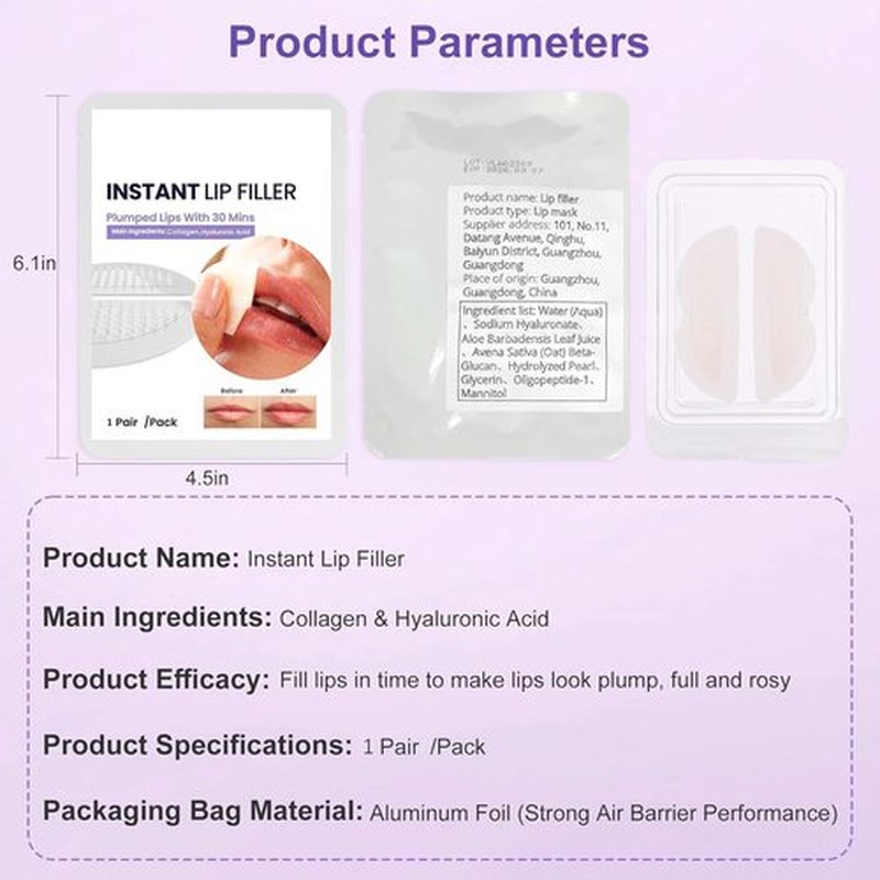 Lip Filler for Plumped Lips with 2 Packs, Instant & Long-Lasting Lip Patches For Woman with 30 Mins Lip Plumper Device with 400 Dissolvable Micro-darts Lip Mask