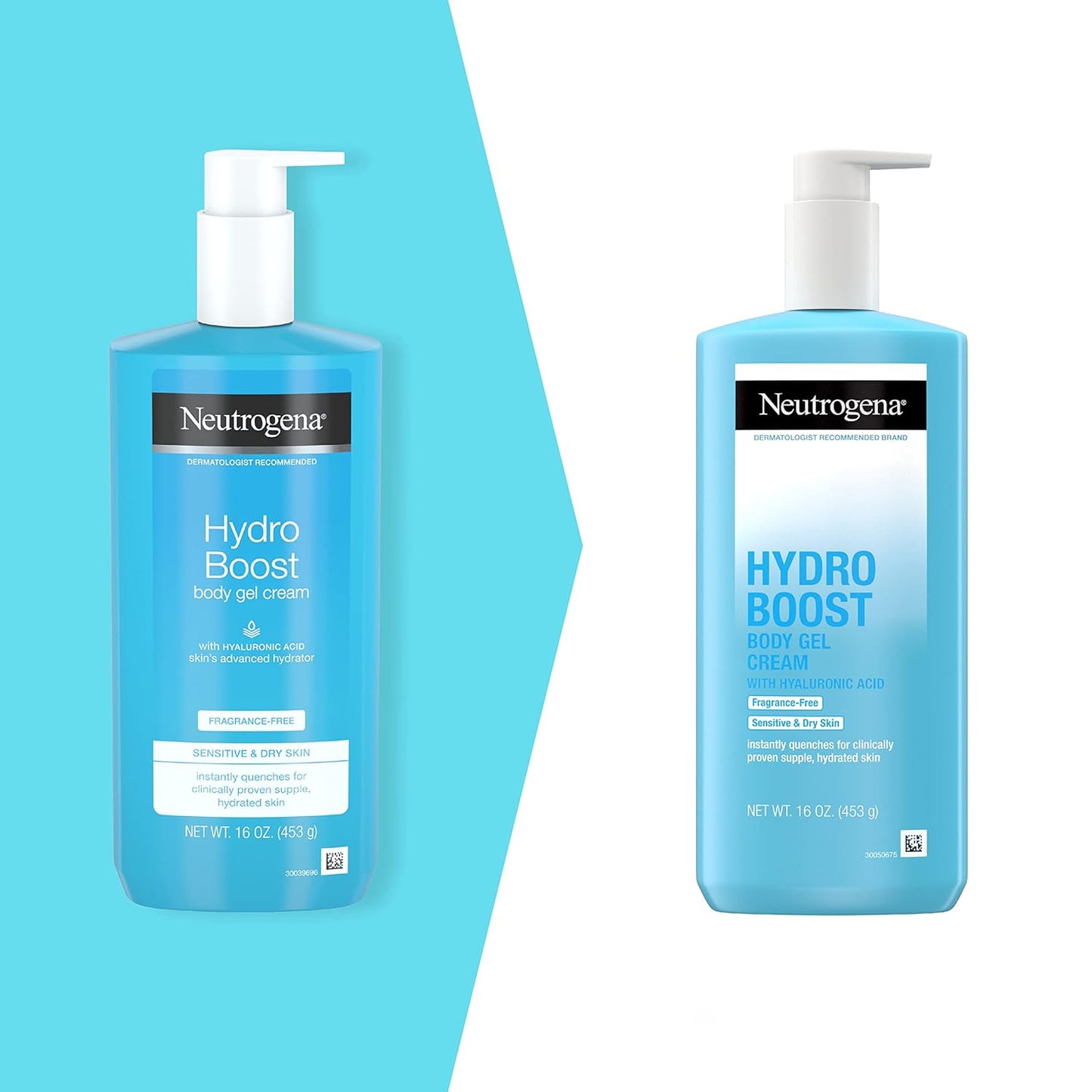 Neutrogena Hydro Boost Fragrance-Free Body Gel Cream with Hyaluronic Acid, Non-Greasy, Fast Absorbing Moisturizer & Hydrating Full Body Cream for Sensitive Skin, Paraben-Free, 16 oz (Pack of 3)