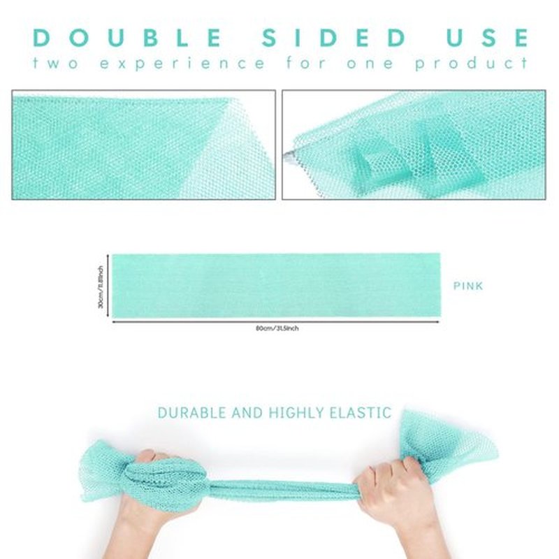 African Bath Sponge African Net Long Net Bath Sponge Exfoliating Shower Body Scrubber Back Scrubber Skin Smoother,Great for Daily Use (Green)